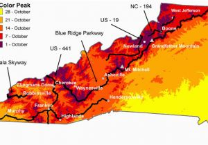 North Carolina Fall Foliage Map where when to See Peak Fall Foliage for Nc