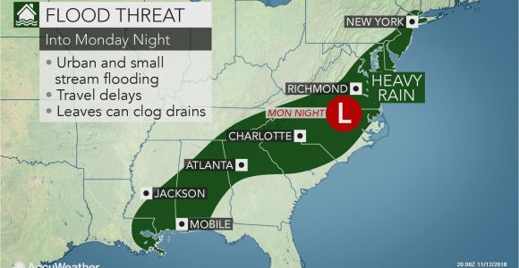 North Carolina Flood Maps Heavy Rain to Raise Flood Concerns In southern Us Early This Week