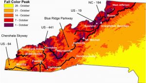 North Carolina Foliage Map Best Time Places to View Fall Foliage In north Caroli