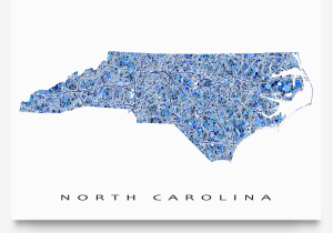 North Carolina On Map Of Usa north Carolina Map Print north Carolina State Art Nc Wall Decor