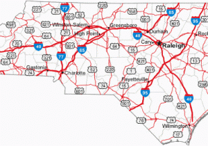 North Carolina Road Map with Cities Map Of north Carolina
