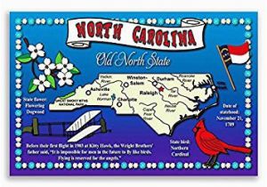 North Carolina State Fair Map Amazon Com north Carolina State Map Postcard Set Of 20 Identical