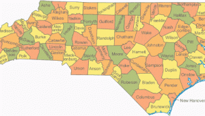 North Carolina State Map Showing Counties Map Of north Carolina