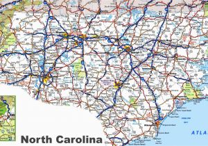 North Carolina State Map with Cities and towns north Carolina Road Map