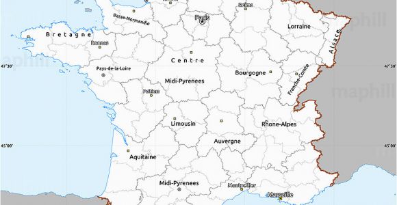 North East France Map Gray Simple Map Of France Single Color Outside
