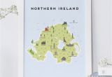 Norther Ireland Map Map Of northern Ireland Print