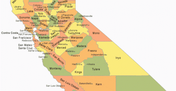 Northern California area Code Map California County Map