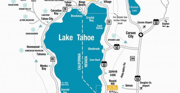 Northern California Casinos Map Lake Tahoe Maps and Reno Maps Labeled Map Lake Tahoe California