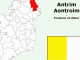 Northern Ireland Map Counties and towns the attractions Of County Antrim