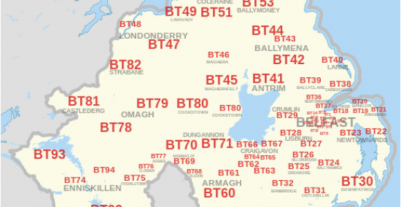 Northern Ireland Postcodes Map Bt Postcode area Wikipedia