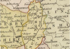 Nottingham Map England Nottinghamshire Geesnmore