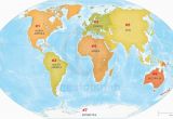 Numbered Map Of Europe the Continents Of the World Numbered and On A Map Of Planet