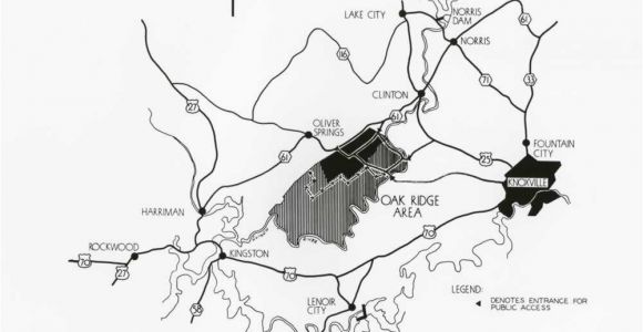 Oak Ridge Tennessee Map Map Of Oak Ridge and Surrounding area 8 27 1945 2010 012 0217 Med