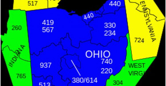 Ohio area Codes Map area Codes 234 and 330 Wikipedia