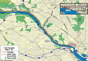 Ohio Bike Trail Map the C O Canal Bicycling Guide Mile 0 Thru 10