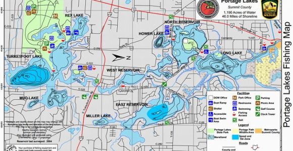 Ohio Fishing Maps Portage Lakes