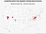 Ohio Map Showing Counties Maps Show that Counties where Opioid Deaths are High Voted for Trump
