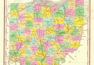 Ohio On A Map Ohio A Finley Young Delleker Sc 1831 Finely Colored County