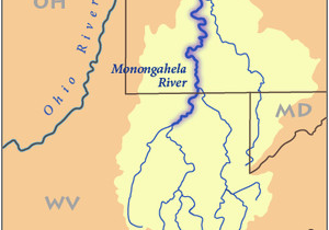 Ohio Rivers Map Monongahela River Wikipedia