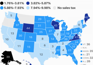 Ohio Sales Tax Map States with the Highest and Lowest Sales Taxes