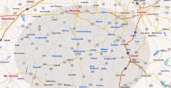 Ohio tourism Map Ohio Amish Country area Map Information