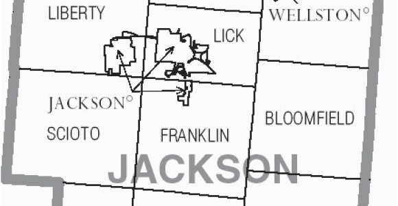 Ohio township Maps File Map Of Jackson County Ohio with Municipal and township Labels