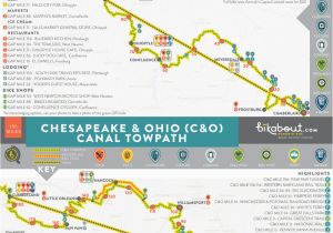 Ohio towpath Trail Map Gap Trail and C O Bikabout