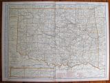 Oklahoma Texas Map with Cities 1930 Antique Oklahoma Map Vintage State Map Of Oklahoma W Etsy