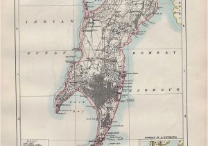 Old Colorado Maps 1904 Antique Map Bombay island town Plan Environs Hospital