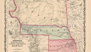 Old Maps Of Colorado Digital Map Unique Colorado Kansas Old Map Johnson 1861 Digital