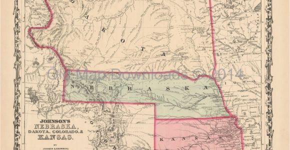 Old Maps Of Colorado Digital Map Unique Colorado Kansas Old Map Johnson 1861 Digital