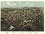 Old Maps Of Michigan 1866 Hillsdale Panoramic Michigan Map Genealogy atlas Poster Old