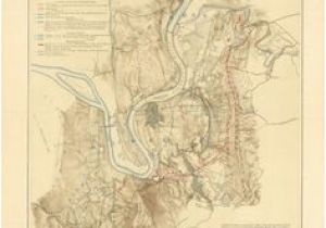 Old Tennessee Maps 1863 Nashville Tennessee Civil War Map Antique Home Decor