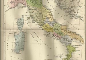 Old World Map Of Italy 1887 Italien Zur Zeit Kaiser Augustus Alte Landkarte Antique Map