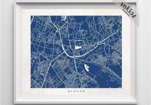 Oldham England Map Oldham England Street Map Horizontal Print Products Map