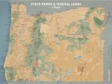 Oregon Blm Land Map oregon State Parks Federal Lands Map 24×36 Poster Best Maps Ever