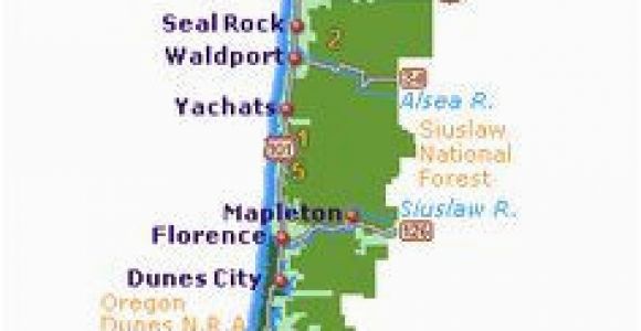 Oregon Coast City Map Simple oregon Coast Map with towns and Cities Projects to Try In