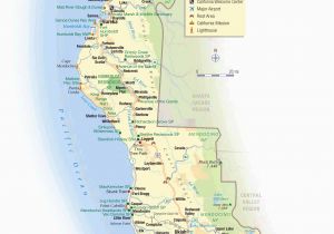 Oregon Coast Lighthouse Map Map Of California and oregon Coast Printable Maps Map oregon and