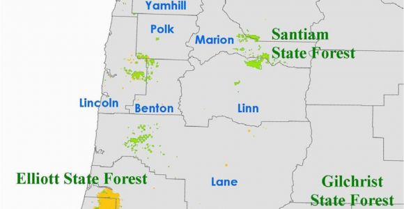 Oregon National forests Map orww Elliott State forest Maps