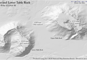 Oregon Relief Map Upper and Lower Table Rock Wikipedia