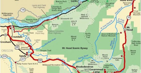 Oregon Scenic byways Map Columbia River oregon Map Secretmuseum