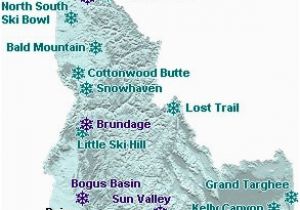 Oregon Ski Resorts Map Idaho Map Of Downhill Ski areas Go northwest A Travel Guide