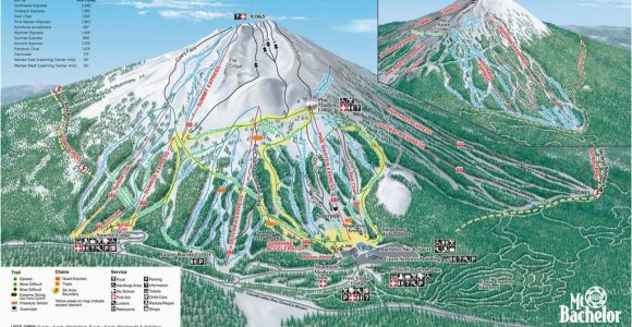 Oregon Ski Resorts Map Mt Bachelor Mt Bachelor oregon Skiing Ski Magazine Trail Maps