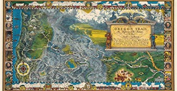 Oregon Trail Game Map Amazon Com Historic Map oregon Trail Highway Of the Pioneers to