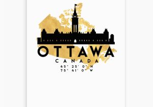 Ottawa Canada On A Map Ottawa Canada Silhouette City Skyline Map