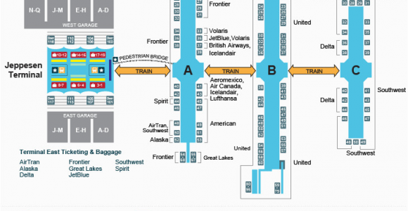 Paris France Airport Map A Look Inside the Terminal and Concourses at Denver International