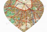Paris France On the Map Paris Map Art Print French Map Wall Art Paris Map Heart Map