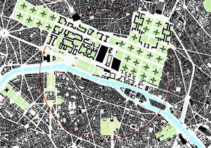 Paris On the Map Of France Figure Ground Map Of Le Corbusier S Urban Plan for Paris 1920 S