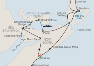 Pei Canada Map Nova Scotia Prince Edward island Cape Breton tour