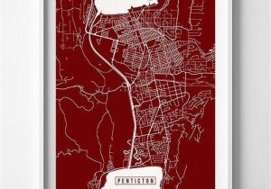 Penticton Canada Map Penticton Canada Street Map Vertical Print In 2019 Canada